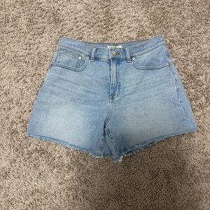Madewell The Perfect Mid-Length Jean Short Raw/Frayed Hem - Light Wash Size 28/6